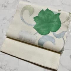 ゲリラセール【夏帯】【名古屋帯】生成 花のような柄 透け感なし【正絹】のサムネイル