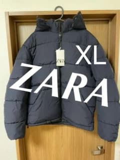ZARAメンズ　パフジャケット　ダウン　ネイビーブルーのサムネイル