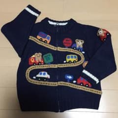 超美品‼️ミキハウス 90 ジップアップニットのサムネイル