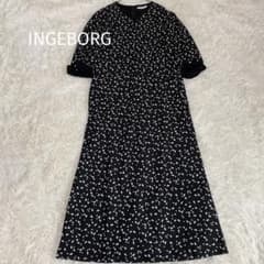 INGEBORG - インゲボルグ★長袖チュニック スパンコール ゆったりシルエット ブラック系 z13311 INGEBORG インゲボルグ ウサギ柄 ロングワンピース ブラック M 日本製