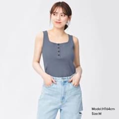 未使用 GU ヘンリータンクトップ ブルー Lのサムネイル