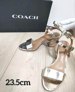 【美品】COACH メタリックゴールド サンダルのサムネイル