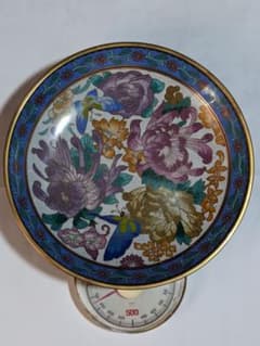 ♢中国美術工芸品 景泰藍絶妙 琺瑯彩 飾り皿 盆 古玩 古美術品 七宝焼 
