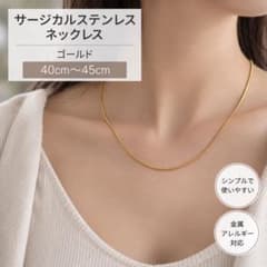未使用 サージカルステンレス ゴールド ネックレス 40cm＋5cmのサムネイル