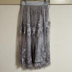 tocco closet トッコクローゼット花柄刺繍 フレアスカート ロング丈のサムネイル