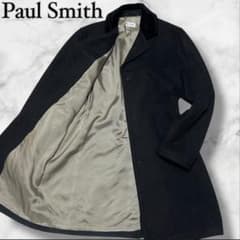 美品】ポールスミス ベロア切り替え チェスターコート ブラック サイズ