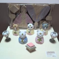 2日間限定値下げ ナチュラルキッチンくまの雛人形セット ひな祭り用のサムネイル