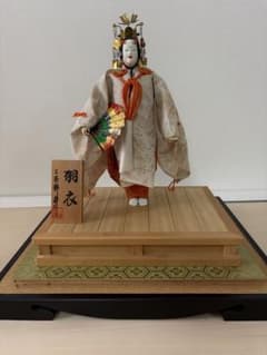 羽衣　二条　静扇　二条静扇　能面 日本人形 羽衣 ガラスケース入 羽衣 二条 静扇 二条静扇 能面 日本人形 羽衣 ガラスケース入 - メルカリ