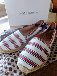 J＆M　DAVIDSON　ストライプ柄エスパドリーユ リボン付 原産国スペインのサムネイル