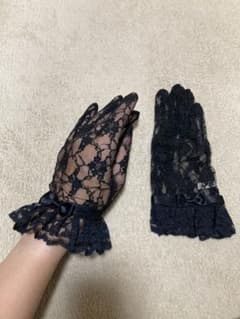 HANAE MORI 黒レース パーティ手袋のサムネイル