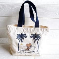 PEANUTS 하와이 한정 무두질 스누피 토트 백 SURF'S UP