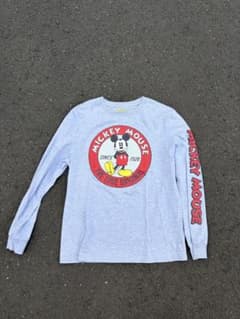 レア Disney ミッキーマウス ロングスリーブTシャツ グレー 美品のサムネイル