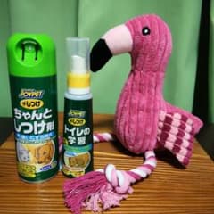 JOYPET しつけ用スプレー 2種類　2〜3回使用済み　ペット玩具付き　中古のサムネイル