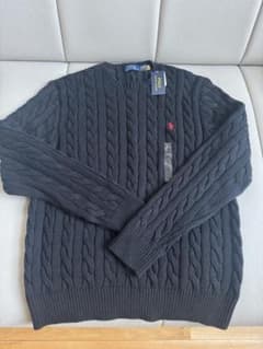 【新品】Polo Ralph Lauren ブラック ケーブルニットセーターのサムネイル