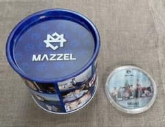 美品】MAZZEL チョコクランチ空き缶、ラウンドワンコラボコースター