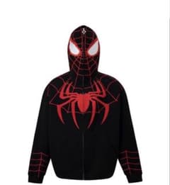 スパイダーマン フルジップ パーカー ブラック レッドのサムネイル