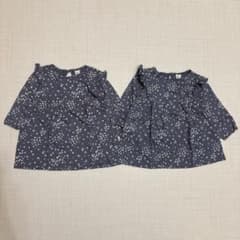 【双子・2枚セット】H&M 長袖ワンピース 花柄のサムネイル