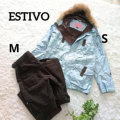 ESTIVO スノーボードウェア上下セット レディース S M ファーフード付
