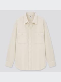 UNIQLO コーデュロイワークシャツ（長袖）XL アイボリーのサムネイル