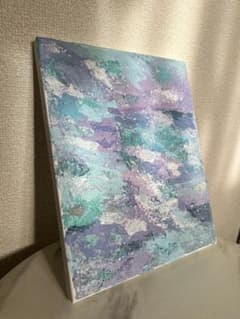 テクスチャーアート　青紫白のサムネイル