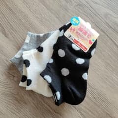 ドット柄キッズ靴下3足組 15〜20cm