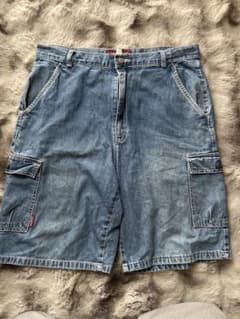 【STUSSY】90s-00s デニム カーゴショーツ 34インチのサムネイル
