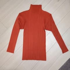 PLEATS PLEASE 長袖 ハイネック トップス オレンジ - メルカリ