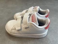 adidas キッズ スニーカー　 14cm ホワイト/ピンクのサムネイル
