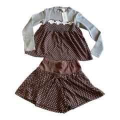 KP  ドット柄のカットソーとキュロットスカート　130センチのサムネイル
