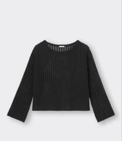 リブ編み メッシュトップスのサムネイル