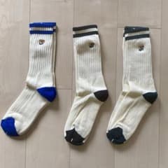 新品 エイムレオンドレ 刺繍 ワンポイントラインソックス 3足セット