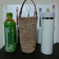 マミ様専用★★麻紐とコットン糸で500ml用の水筒☆ペットボトルカバー☺のサムネイル