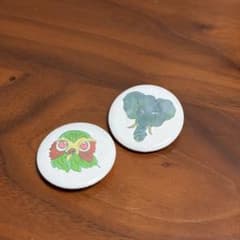 flake records ガチャ 動物 イラスト 缶バッジ 2個セットのサムネイル