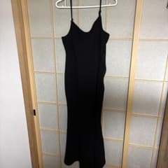ブラックキャミワンピース ロング丈