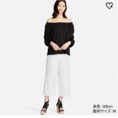 【未使用】ユニクロ ドレープワイドアンクルパンツ Sのサムネイル