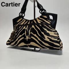 t48【美品】カルティエ　マルチェロ　ハラコ　マスト　チャーム　ハンドバッグ. t48【美品】カルティエ マルチェロ ハラコ マスト チャーム
