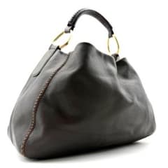 SAZABY ハンドバック ワンショルダー レザー ゴールド金具 シボ革 