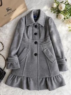 BURBERRY 36 グレーコート 未使用級 フリル裾 美シルエット BURBERRY 36 グレーコート 未使用級 フリル裾 美シルエット - メルカリ