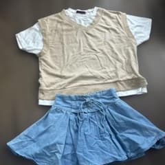 lovetoxic レイヤードTシャツ ベージュのサムネイル