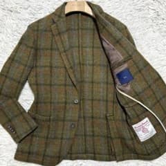 未使用級 ハリスツイード生地 ジーステージ テーラードジャケット 肉厚 