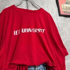 US古着 バジャー Tシャツ XL 赤 カレッジT 大学 マラソン 両面プリント