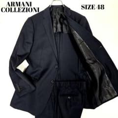 極美品 アルマーニコレツォーニ スーツセットアップ ビジネス ブラック 48 極美品 アルマーニコレツォーニ スーツセットアップ ビジネス ブラック
