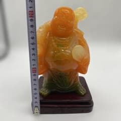 布袋様 置物 七福神翡翠風 樹脂製 風水 開運 金運 商売繁盛 縁起物