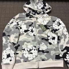 大人気 DenimTears カモ コットン リース ジップアップ パーカー 