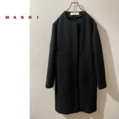 MARNI ファンシー ツイード ノーカラー コート / マルニ リントン 