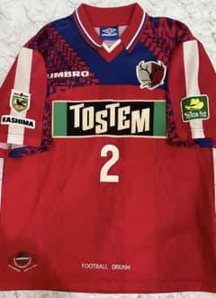 選手支給品）鹿島アントラーズXOサイズ 2番ジョルジーニョ 当時物】1997 鹿島アントラーズ#2 ジョルジーニョ アンブロ 青タグ