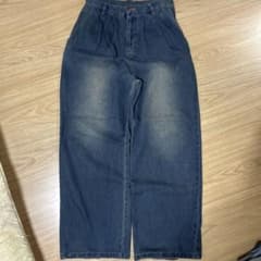 ダークブルーワイドレッグデニムのサムネイル