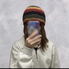 ハンドメイド　帽子　クラッシャーハット　CrusherHat ビーニー　男女兼用のサムネイル