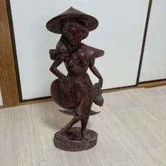 バリ島 美人木製女性像彫刻 インドネシア産 裸婦 インテリア