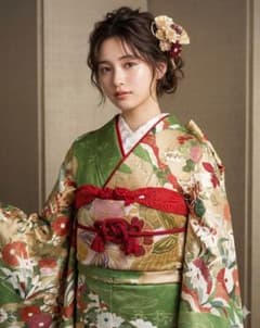473.振袖7点セット 正絹 フルセット 成人式 - メルカリ